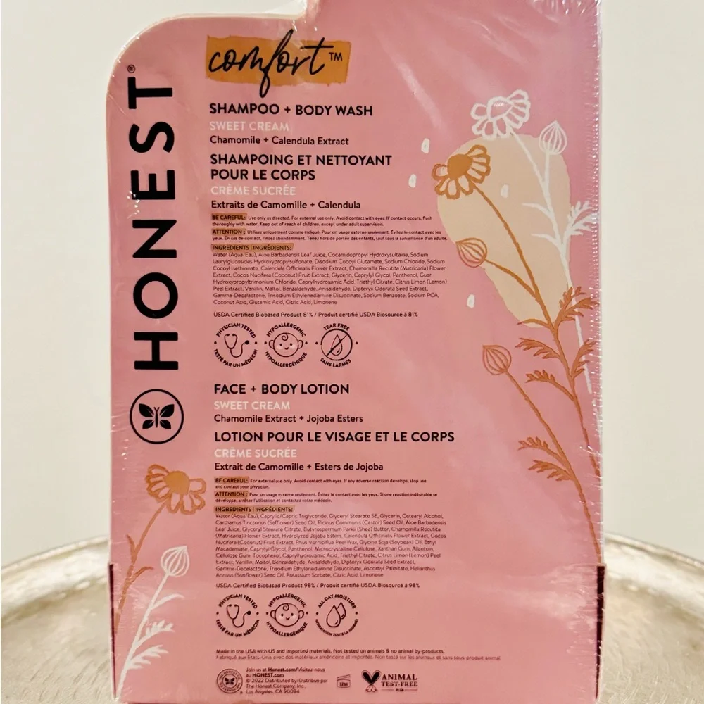 THE HONEST Baby Shampoo + Lotion Set, Sweet Cream. Comfort, 18.5 oz.